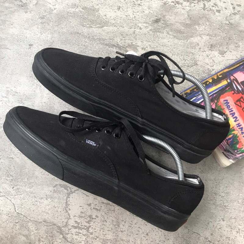 vans authentic full black shoes second original