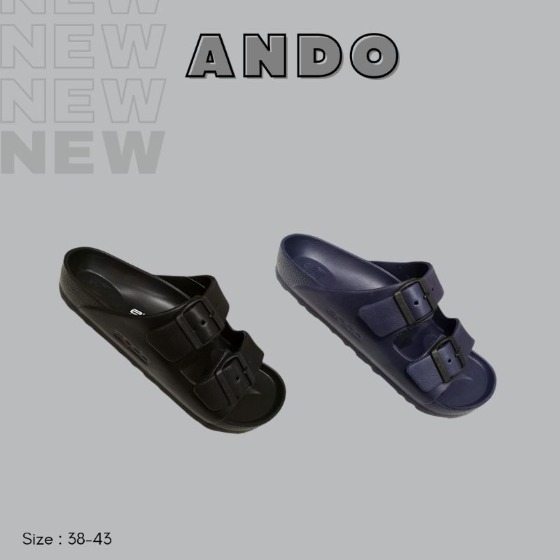 Ando Sandal Hitam // Sandal Ando Pria/Wanita // Ando Sultan