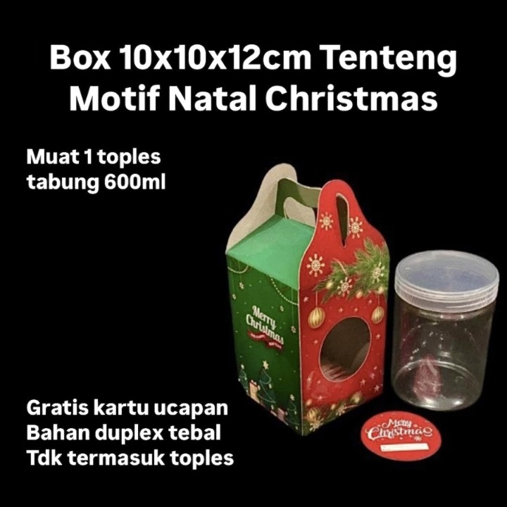 

Kardus Box Jinjing Ukuran 10x10x12cm Tenteng Motif Natal Christmas Muat 1 Toples Tabung 600ml Murah Serbaguna
