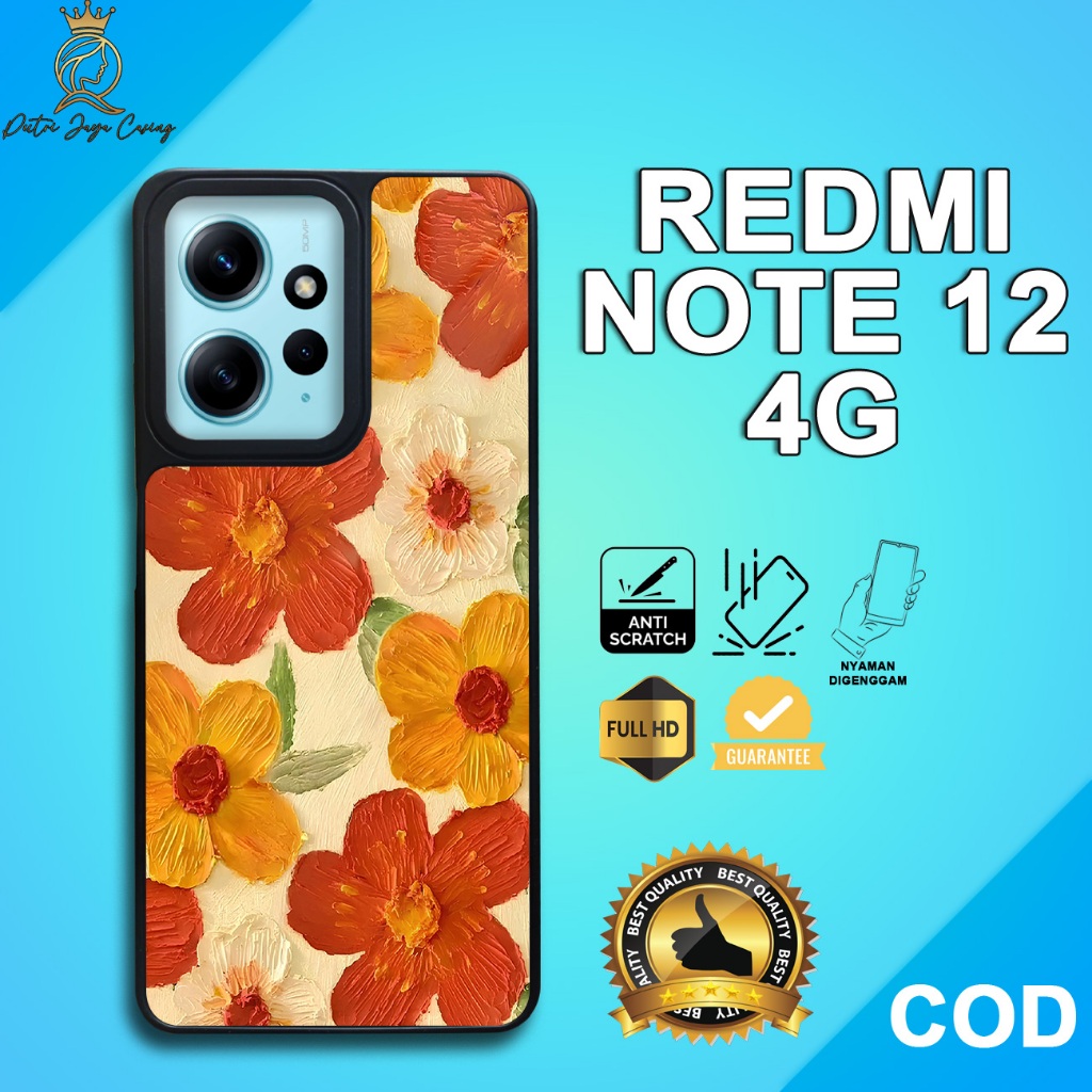 Case Xiaomi Redmi Note 12 4G [ Bunga Lucu ] Casing Hp Redmi Note 12 4G Hardcase Softcase Glossy
