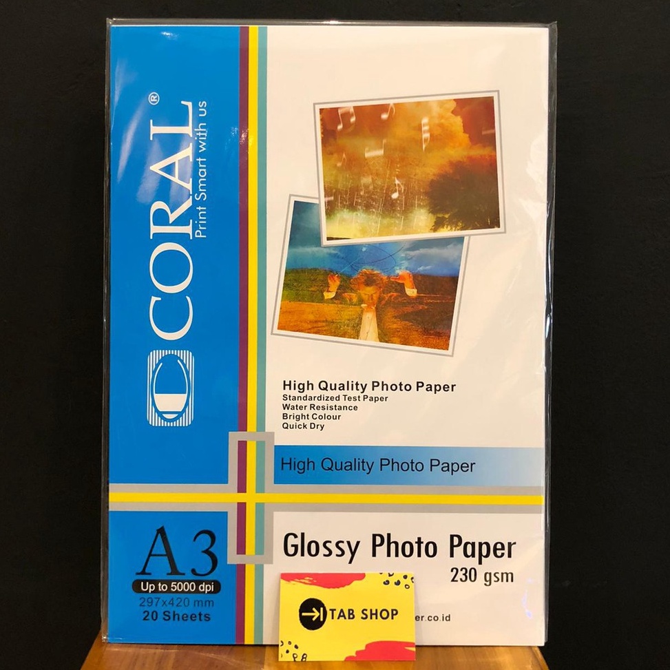 

KODE PRODUK HLAOJ8279 TAB SHOP CORAL GLOSSY PHOTO PAPER 23 GSM A3 2 SHEETS CORAL KERTAS FOTO GLOSY 23 GSM A3 2 SHEETS