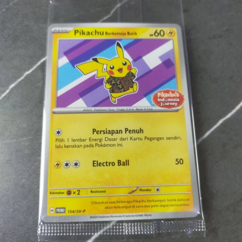 Kartu / Card Pokemon Pikachu Batik Blue / Pink / Green / Purple Original TCG indonesia Original vari