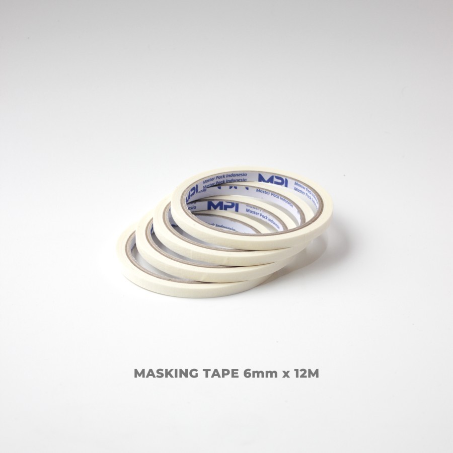 

Lakban Kertas / Masking Tape 6 mm x 12 Meter Master Pack Indonesia