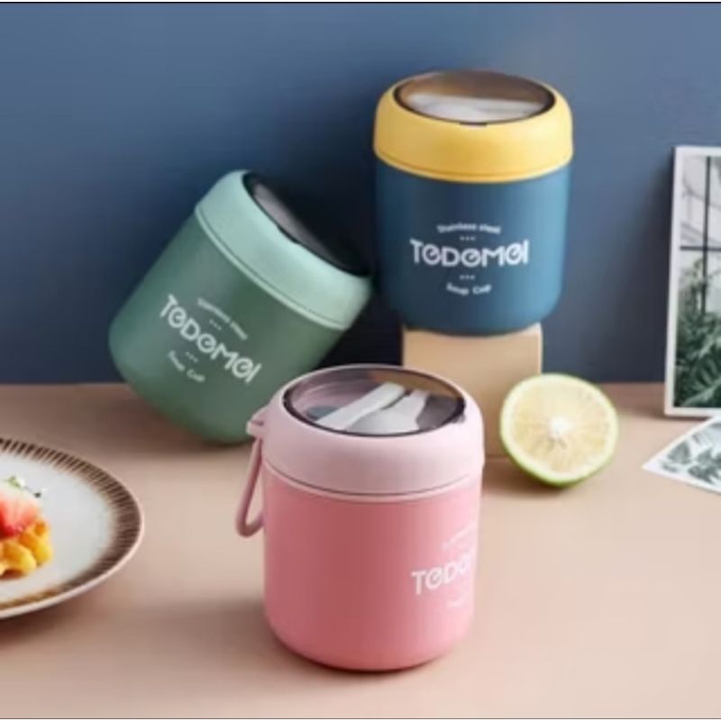 portable soup cup anti tumpah breakfast cup dengan tutup tahan panas Vacuum