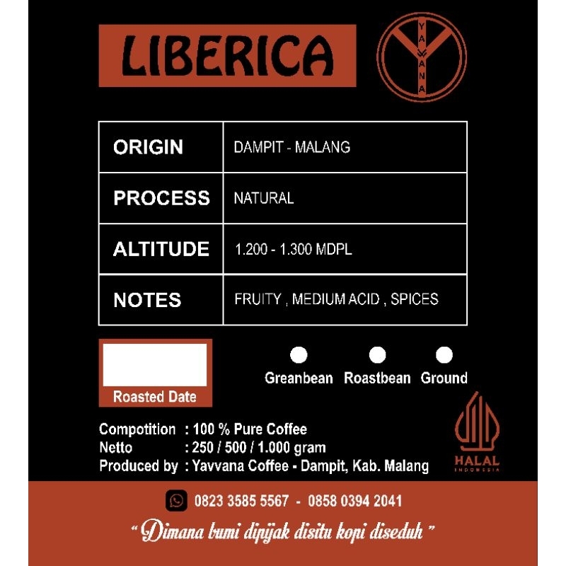 

Kopi Liberica/Sirsa 250 gram