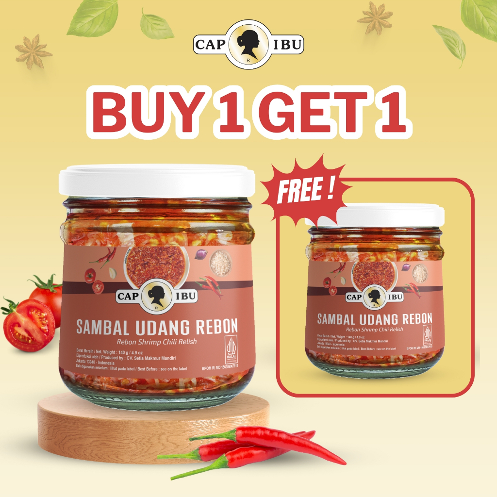 

[BUY 1 GET 1] CAP IBU Sambal Udang Rebon (140gr x 2pcs)