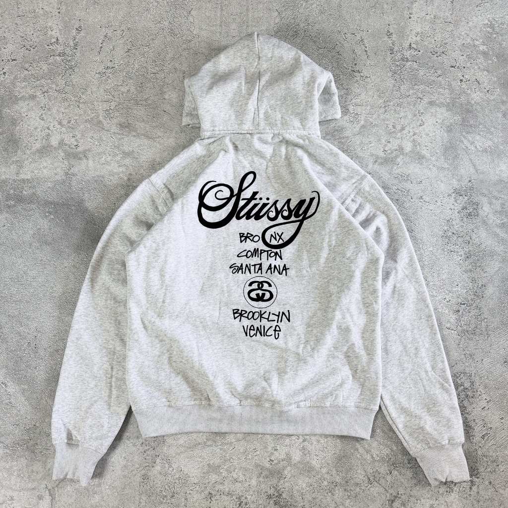 Stussy World Tour Hoodie Ash Heather