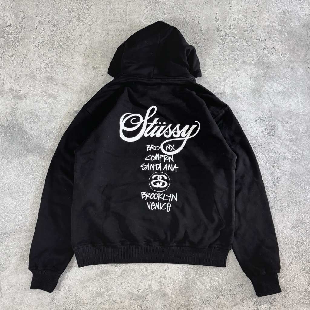 Stussy World Tour Hoodie Black