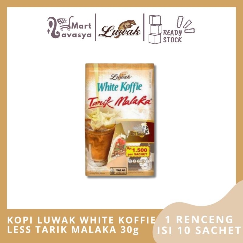 

KOPI LUWAK WHITE KOFFIE LESS TARIK MALAKA 30g - 1 RENCENG ISI 10 SACHET - KOTA BANDUNG - LAVASYA MART