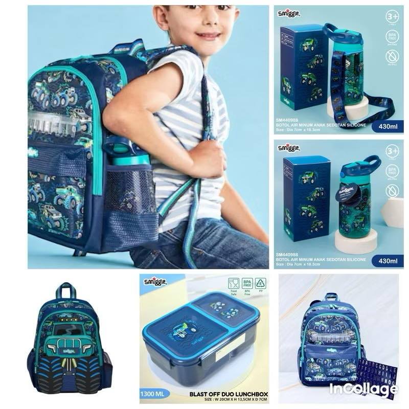 

MM SET Kado SMIGGLE PERALATAN PERLENGKAPAN SEKOLAH ANAK TK EDITION TRUCK / TRUCK SET BOTOL Silicone Tali / LUNCHBOX 2 SEKAT TRUCK / BENTO MEDIUM TRUCK / TAS TRUCK TK GRADE ORI