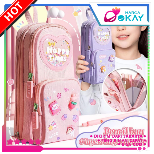 

HO Tempat Pensil 3D 3 Resleting Karakter Kartun Kapasitas Besar Kotak Pensil Anak Sekolah 6 Sekat Tempat Pensil Lucu Kotak Pensil Serbaguna 6 Layers Tempat Alat Tulis Perlengkapan Sekolah 3 Sisi Resleting
