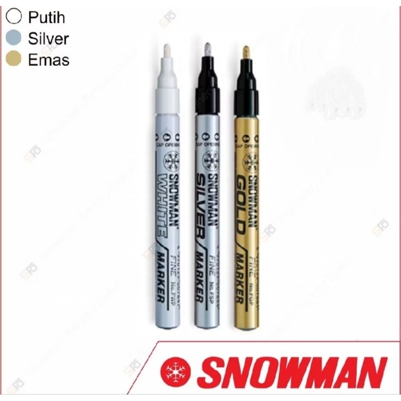 

Spidol Snowman Permanent Paint Marker White, Silver Dan Gold
