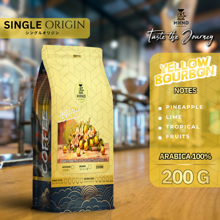 

KOPI ARABIKA YELLOW BOURBON NATURAL 200 GRAM SINGLE ORIGIN | MKND COFFEE