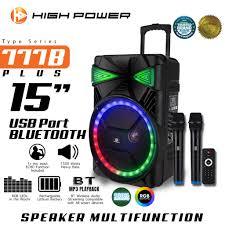 HIGH POWER Speaker 777 B Plus 15 inch Bluetooth Portable Meeting Wireless SPEAKER 15 INCH + MIC