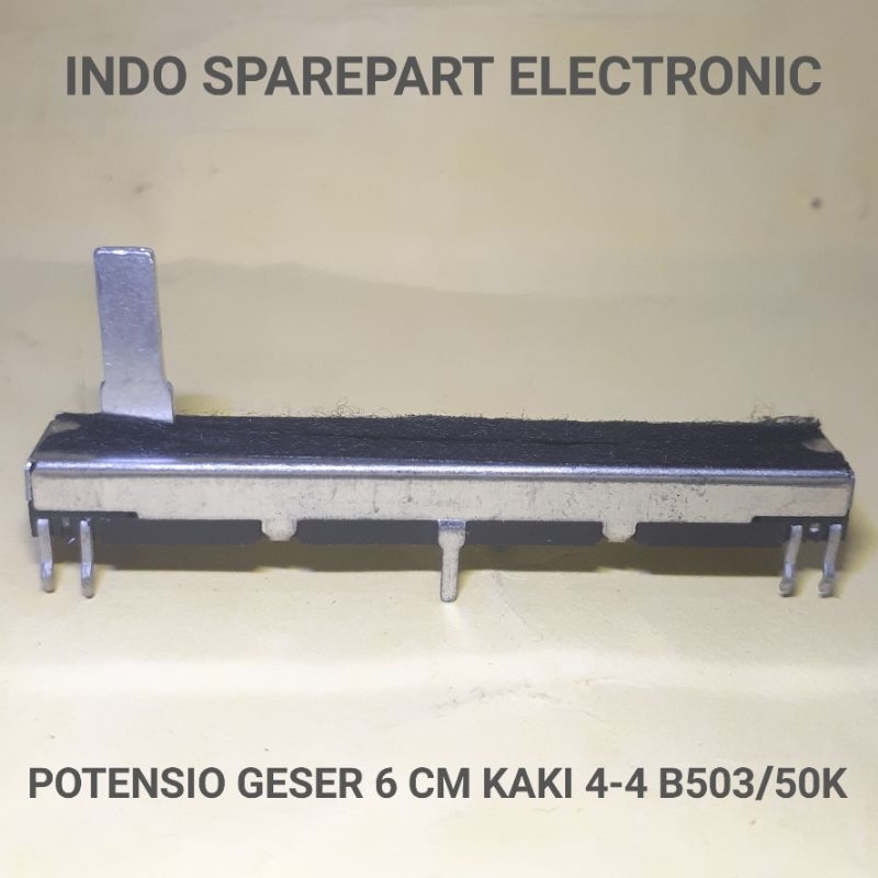 potensio geser 6 cm kaki 4-4 B503 /50K Hitam