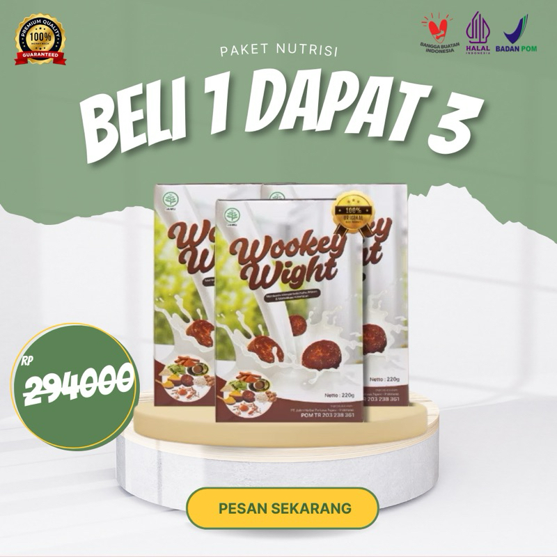

3 WOOKEY WIGHT ORIGINAL - Susu Bernutrisi Penambah Berat Badan Dan Penggemuk Original Penambah Nafsu Makan Alami Original