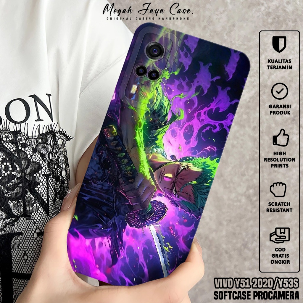 Case Hp VIVO Y51 2020 / VIVO Y53S - Softcase Hp VIVO Y53S / VIVO Y51 2020 Motif Roronoa Zoro - Casin