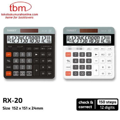 

TBMO KALKULATOR TARGET CHECK & CORRECTION RX-20 / Target RX-20 - Desktop Calculator - 12 digit