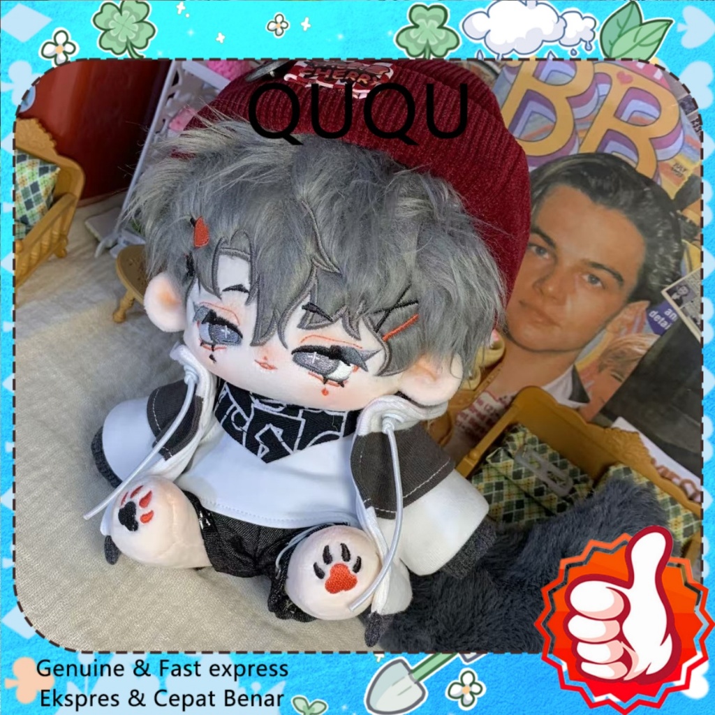 QUQU 20cm SuQi Attribute Cotton Doll baju boneka 20cm Dress up doll Grey Hair