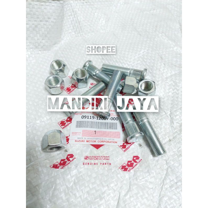 Baut roda long (panjang) baut roda + mur Suzuki Mega Carry Ori