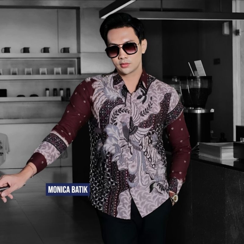 Kemeja Batik Slimfit Lengan Panjang Katun Pria Motif Pradipa Premium