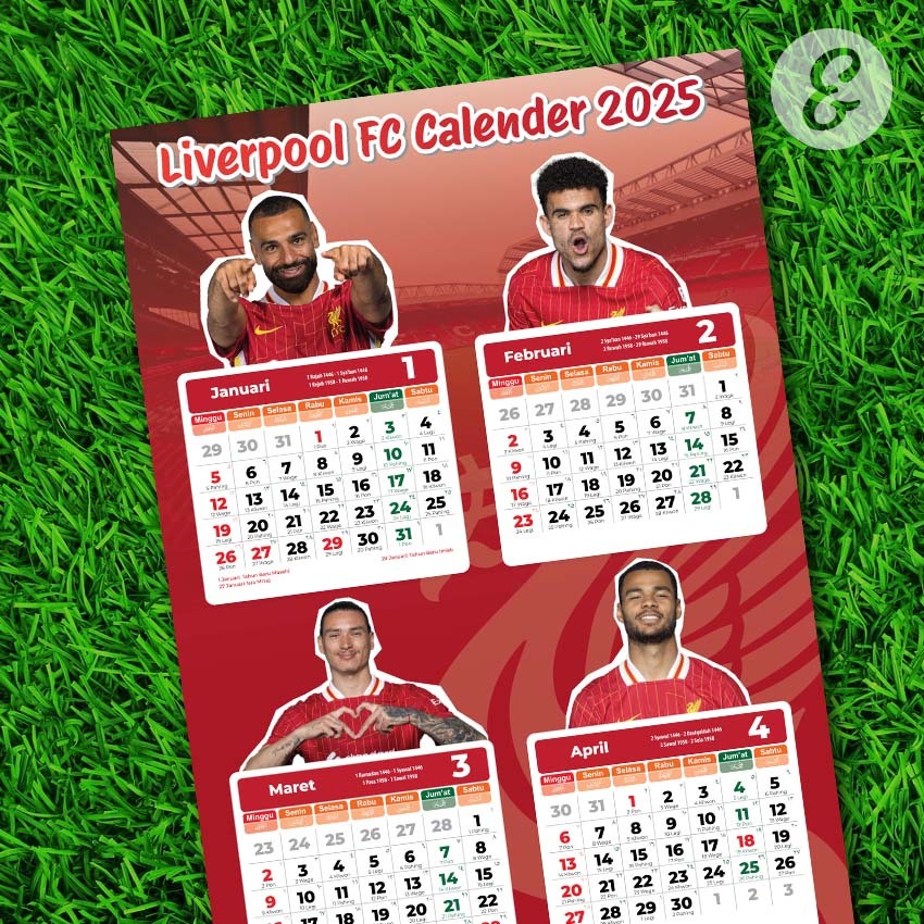 

Kalender Bola Tahun 2025 edisi Liverpool - 4 bulanan