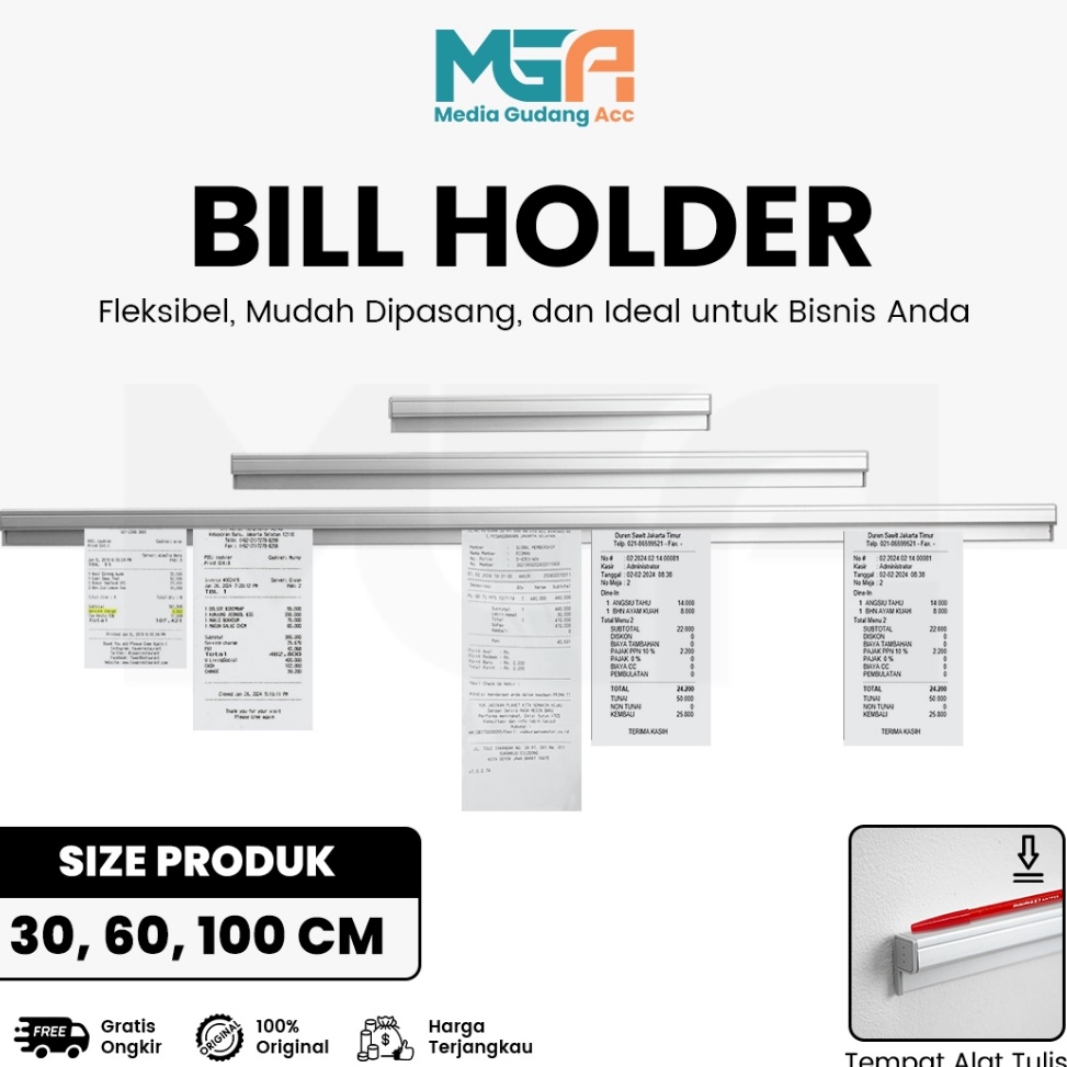

KODE D17G BILL HOLDER CAPITAN NOTA STAINLESS RECEIPT HOLDER PENJEPIT KERTAS BON BILL