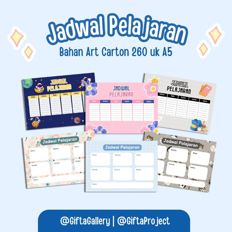 

Jadwal Pelajaran Anak Sekolah Bahan Stiker dan Kertas 260