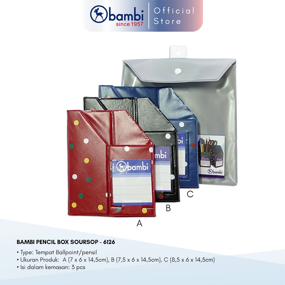 

Bambi Pencil Box Soursop Collapsible / Tempat Pensil Meja Kantor