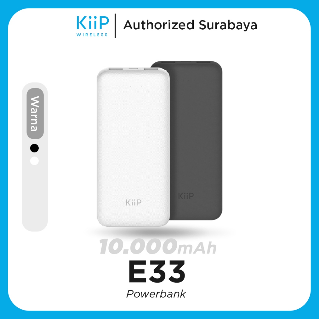 Kiip - Powerbank - E33 Slim Type-C Micro USB 10.000 mAh