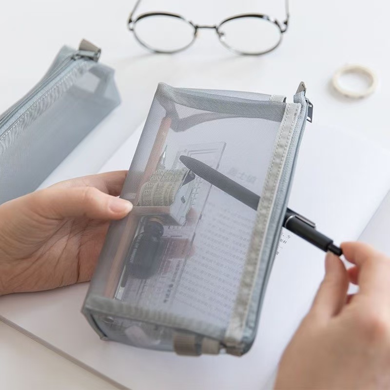 

Tempat Pensil Transparan Simple Transparan / Tempat Pensil Korea Mesh