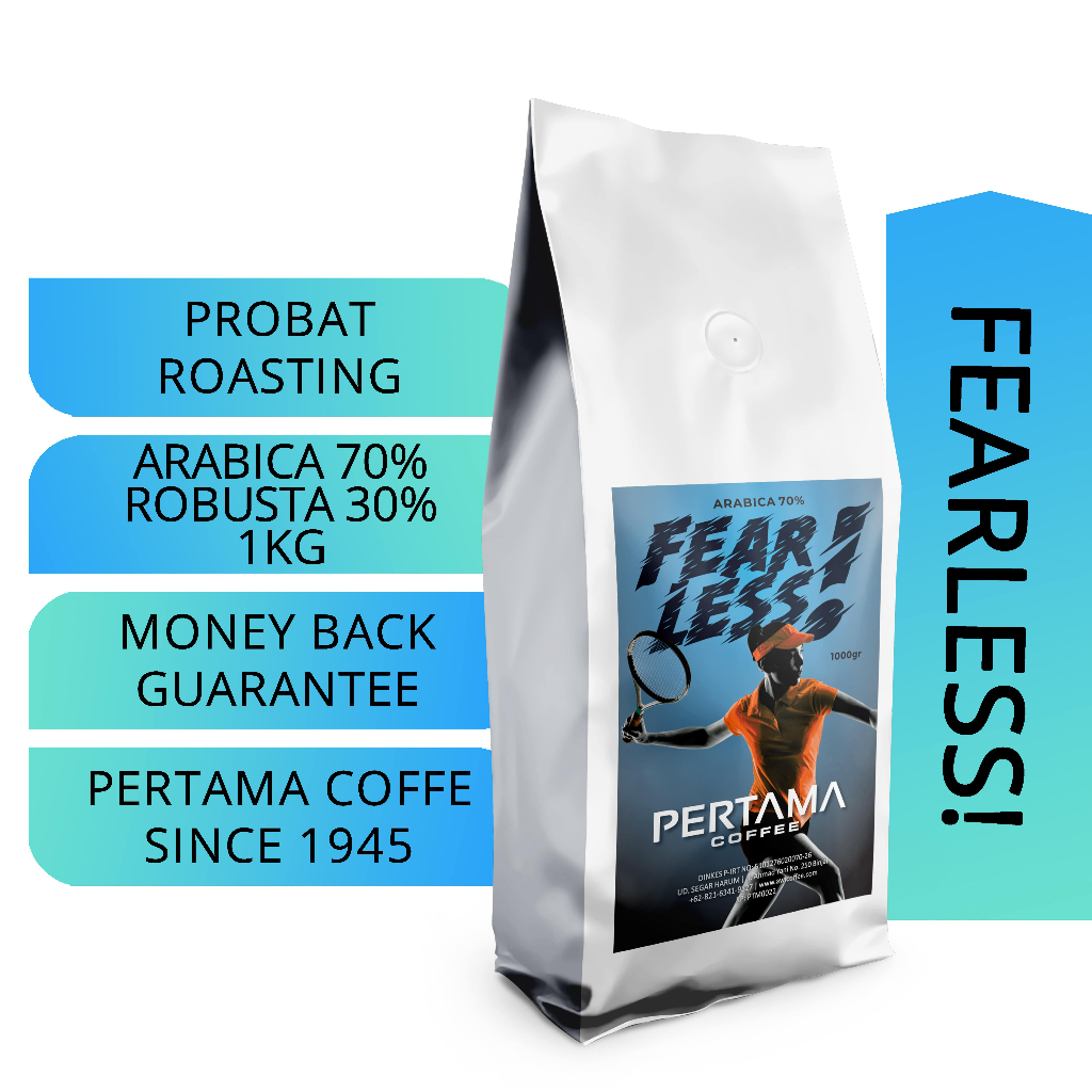 

Kopi FEARLESS! 1000gr 70% Arabica - 30% Robusta | PERTAMA COFFEE