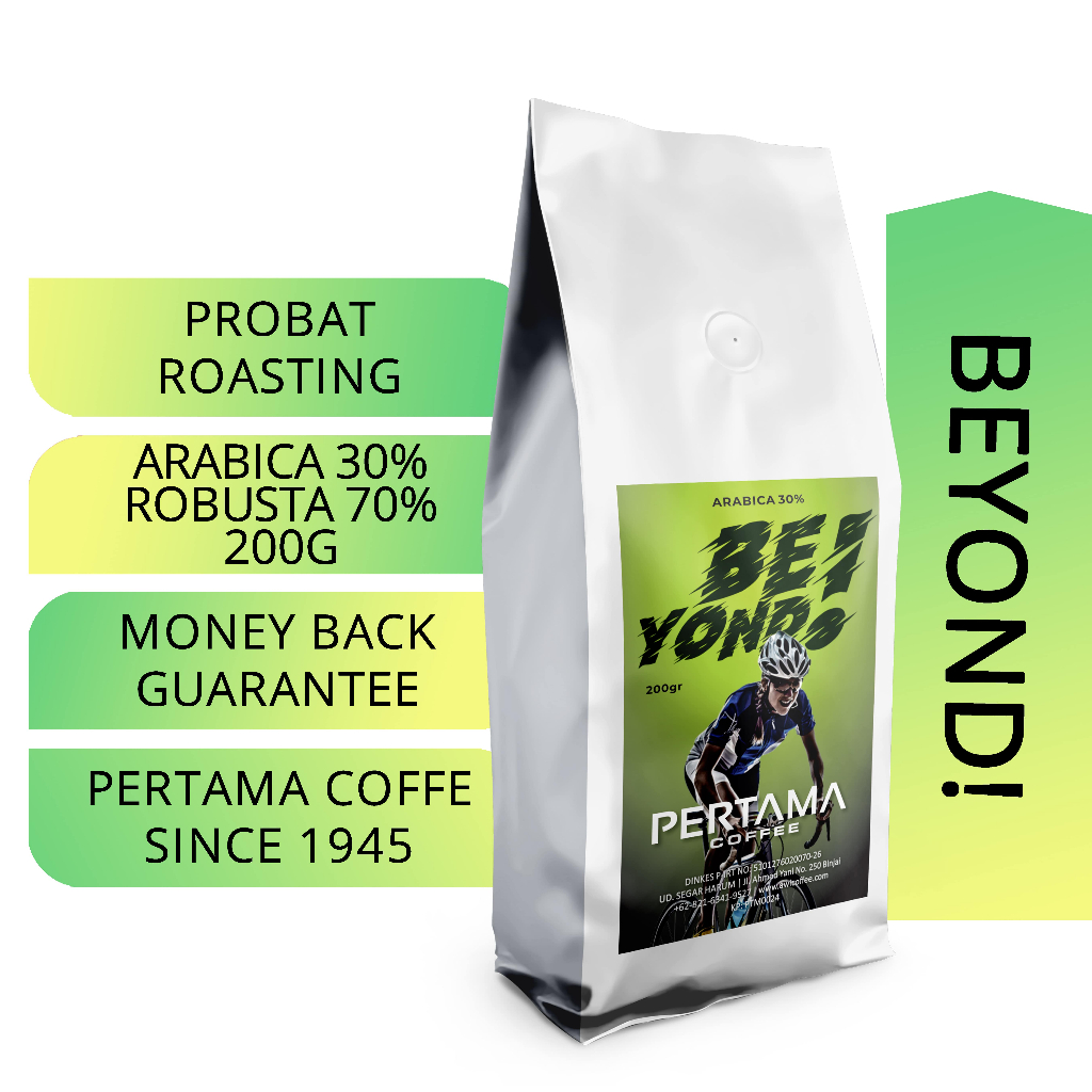 

Kopi BEYOND! 200gr 30% Arabica - 70% Robusta | PERTAMA COFFEE