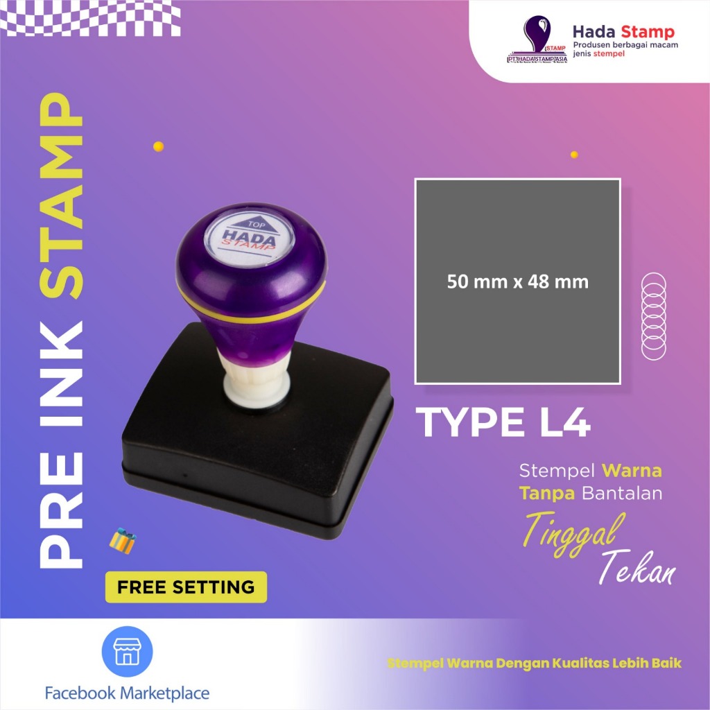 

Gramedia Bengkulu - Hada Stamp (Stempel L4 Ukuran 50 MM x 48 MM)