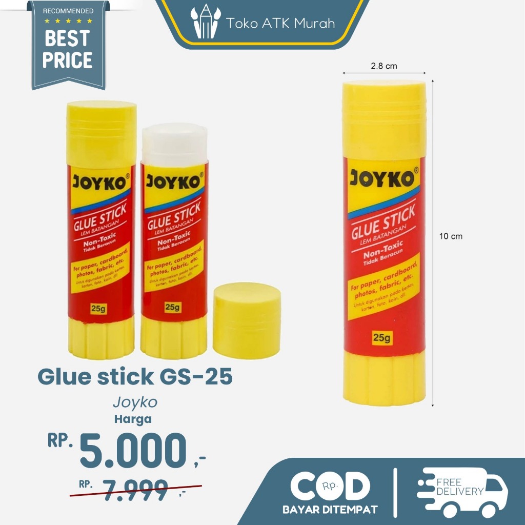 

Lem Stik 25gr Joyko - Glue Stick GS-25 | Lem Kering Sekolah & Kantor