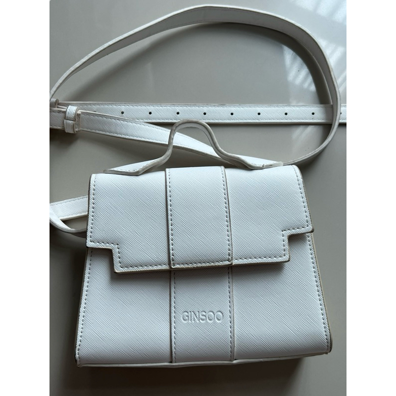 white ginsoo bag tas ginsoo putih preloved