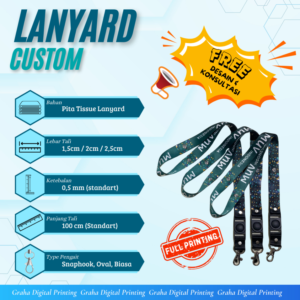 

Cetak Lanyard Custom Printing 1 Sisi