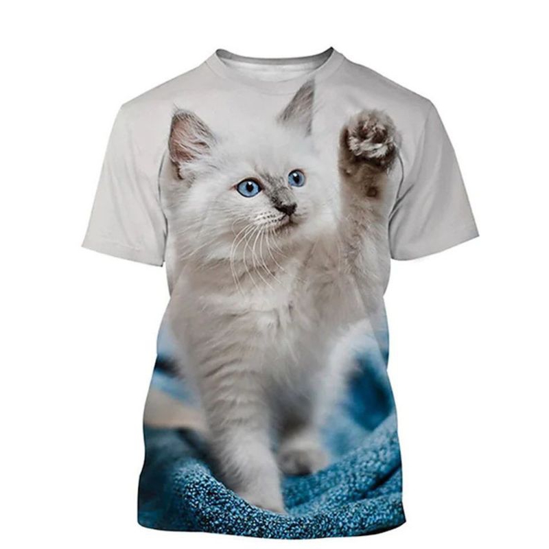 kaos kucing 3d/kaos kucing printing/kaos kucing lucu