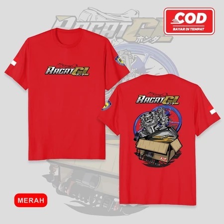 Kaos Mesin Racing /Kaos Distro motif RAGAT HONDA GANK HEREX Gl 100 Gl100 Max Pro /PRIA WANITA UNISEX