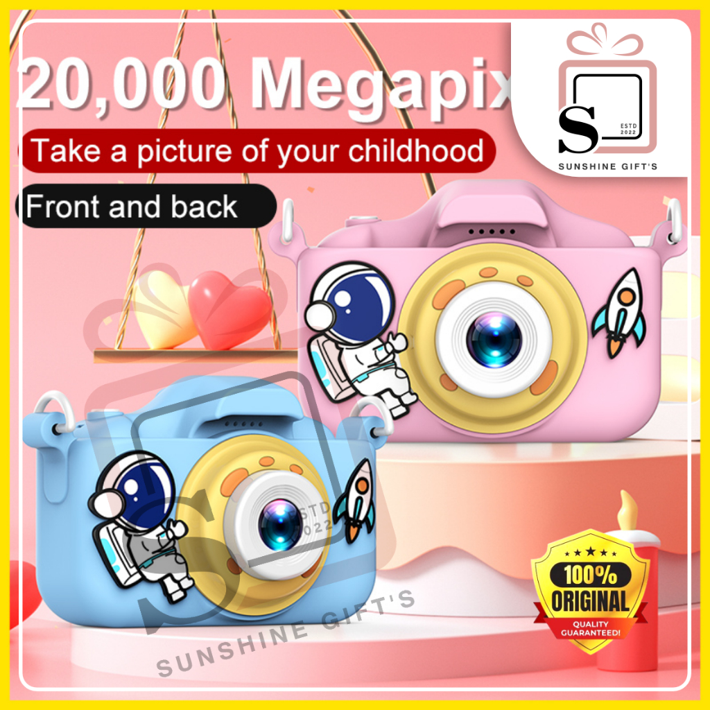 kamera ganda  anak-anak astronot Spaceman Digital mengambil foto 2 inci Mini Digital lucu untuk kame