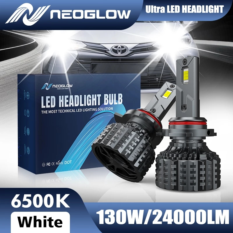 NEOGLOW H4 LED Lampu Depan Bulb Seri Ultra PRO 130W 24000Lumens 6500K Warna Putih Garansi 1 Tahun La