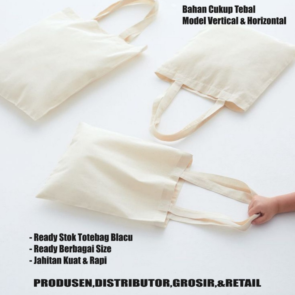 Tas Blacu Tote Bag Belanja Shopping Totebag Polos Hampers Kain Goodie Bag Kanvas Godiebag Ready