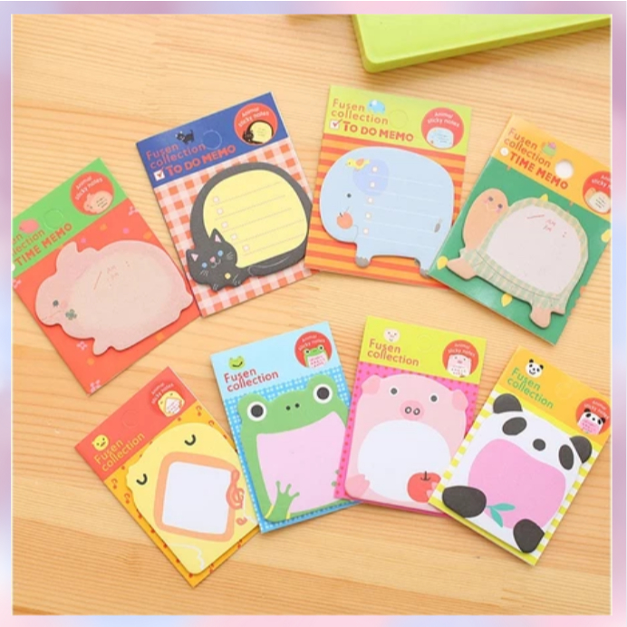 

[BS COD] Sticky Notes Motif HewanTempelan Kertas Catatan Memo Note Karakter Animal Mini Book Karakter Binatang Lucu