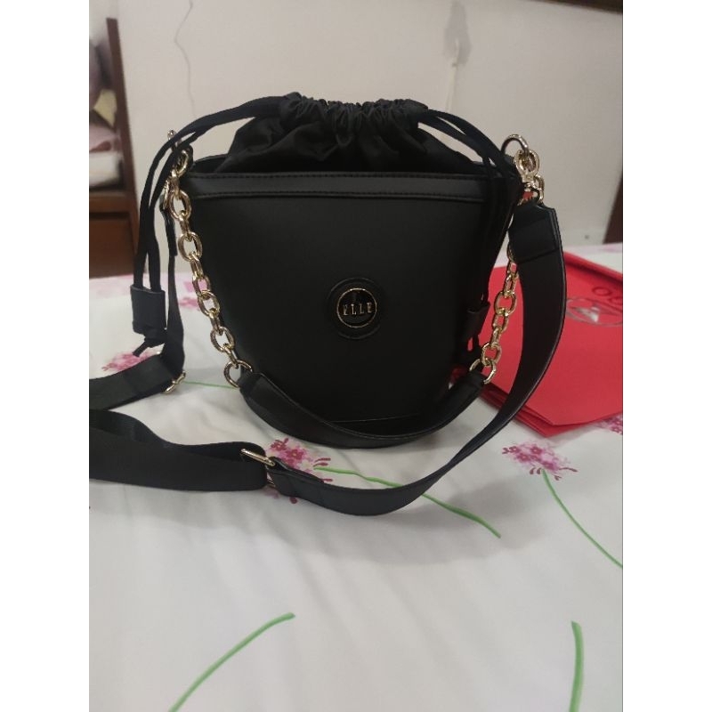 PRELOVED Second Bag Tas Elle Tabung Super Sale Hobo Hitam Black Original Sogo