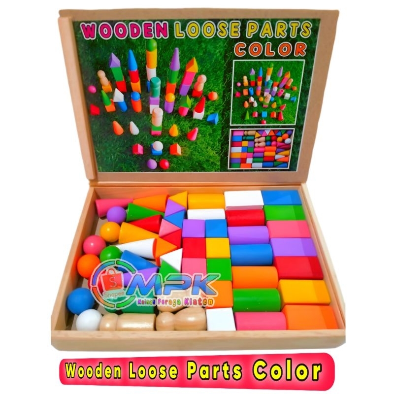 MAINAN EDUKASI WOODEN LOOSE PARTS COLOR LOOSE PARTS KAYU LOOSE PARTS KURIKULUM MERDEKA LOOSE PARTS W
