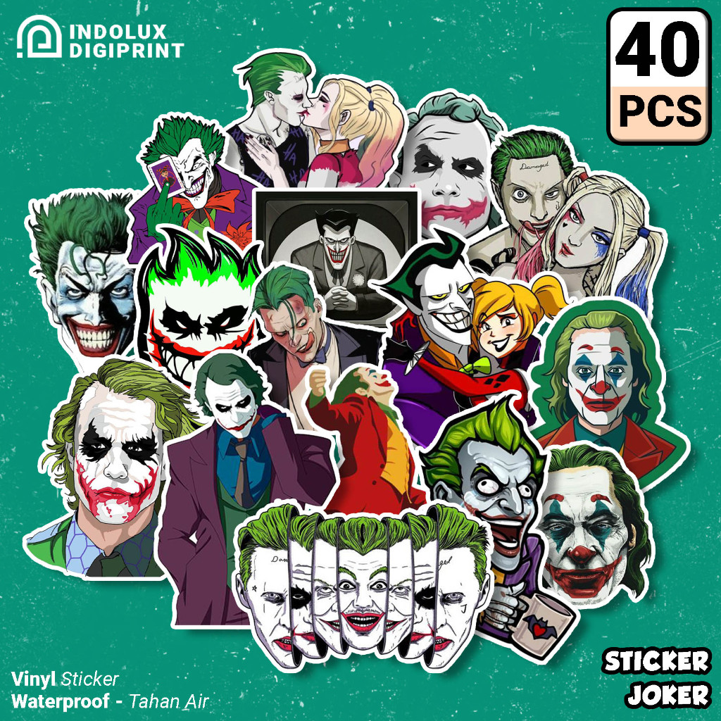 

Sticker Joker Pack 40 PCS DC Universe Superhero Joaquin Phoenix Stiker Waterproof Gotham Batman