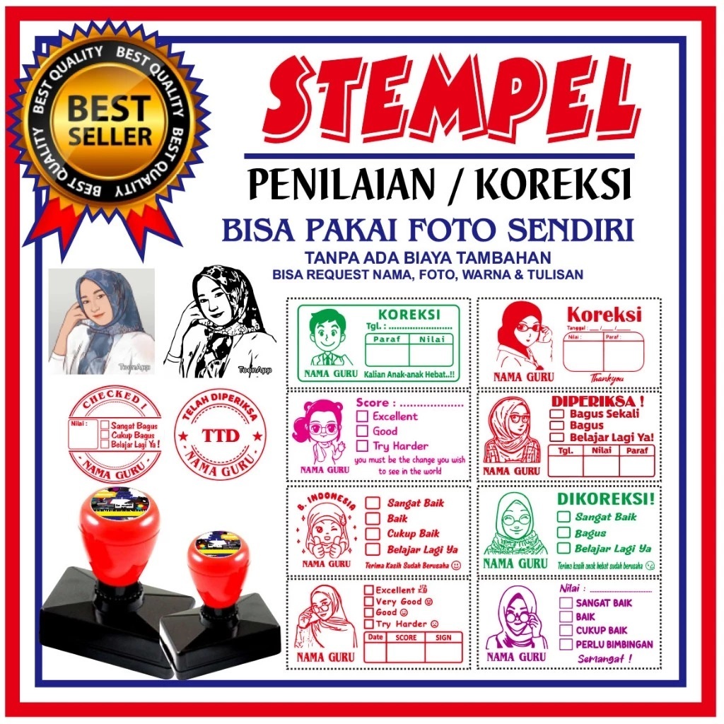 

Stempel Nilai Guru / Penilaian / Koreksi / Checked Stempel Nilai Custom