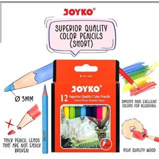 

JOYKO PENSIL WARNA ISI 12 Warna Pendek Superior Colour CP-102