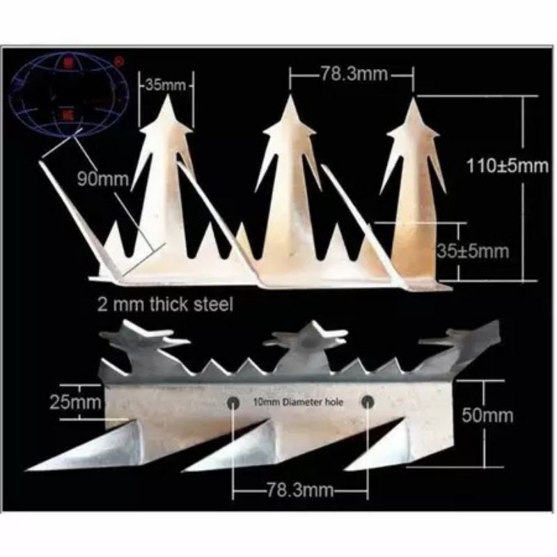 1.25M Wall Spike Anti Maling Wall Spike 2Mm Duri Tembok Anti Maling Wall Spike Untuk Anti Maling