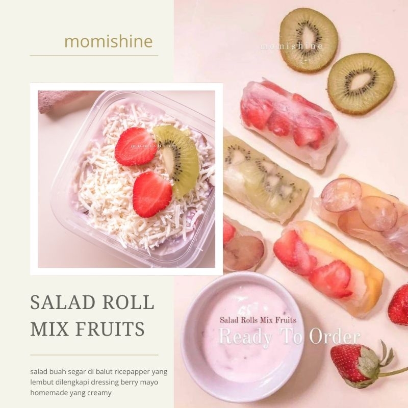 

SALAD MIX FRUITS / Salad rolls mix fruits dan salad buah creamy tanpa rice papper